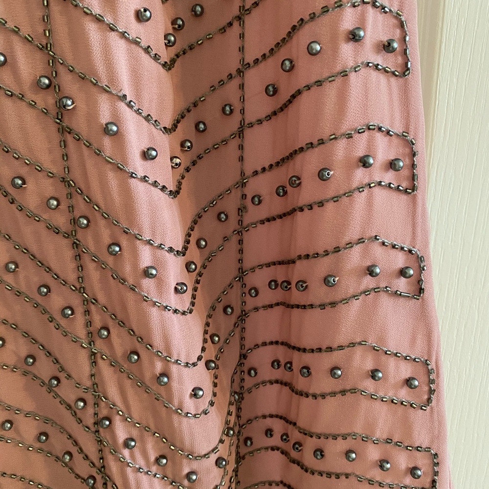 Fab’rik Women’s Mauve / Pink Embellished Beaded Sleeveless Tank Top Size Large - Picture 5 of 9
